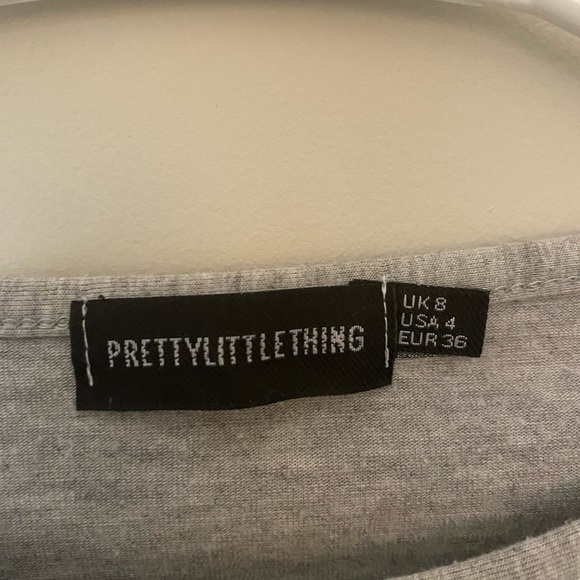 Grey Jersey Ruched Side Long Sleeve Crop Top - Picture 4 of 4